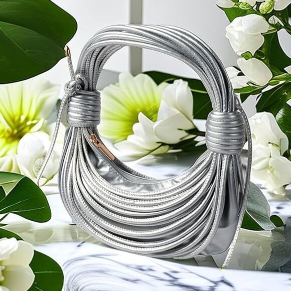 Knotted Noodle Bag HOBO Handbag Faux Leather New Unique Design Shoulder Bag - Picture 3 of 8